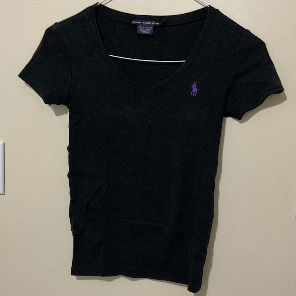 Ralph Lauren Sport | V-Neck Tee | Black | S